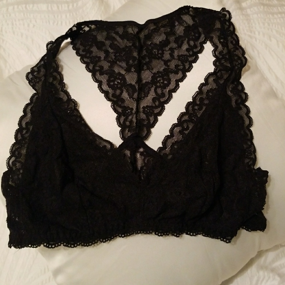 Black lace unlined bralette